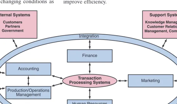 Figure 9.1 Functional areas, TPS, and integration connection. Note the flow of information from the TPS to the functional systems