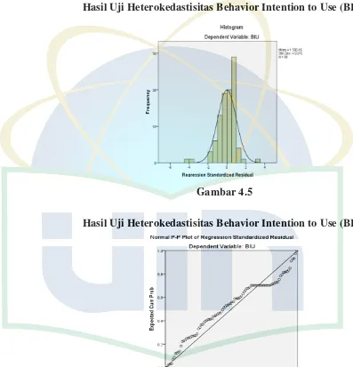Gambar 4.4 Hasil Uji Heterokedastisitas Behavior Intention to Use (BIU) 