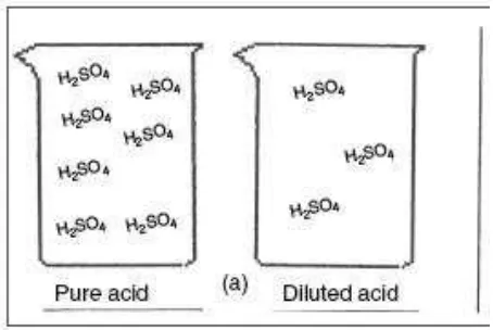 Fig. 11: Beaker models of pure and diluted sulfuric acid [4] 