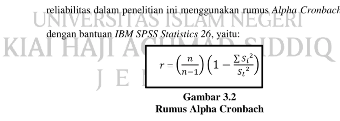 Gambar 3.2  Rumus Alpha Cronbach 