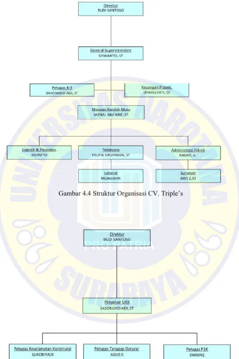 Gambar 4.4 Struktur Organisasi CV. Triple’s 