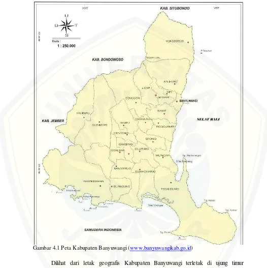 Gambar 4.1 Peta Kabupaten Banyuwangi (www.banyuwangikab.go.id) 