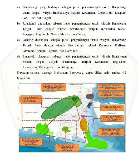 Gambar 4.2 Rencana kawasan strategis RTRW Kabupaten Banyuwangi Tahun 2012-2013, BAPPEDA Kabupaten Banyuwangi 2014 