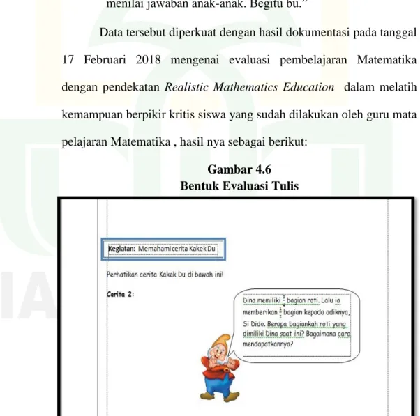 Gambar 4.6  Bentuk Evaluasi Tulis 