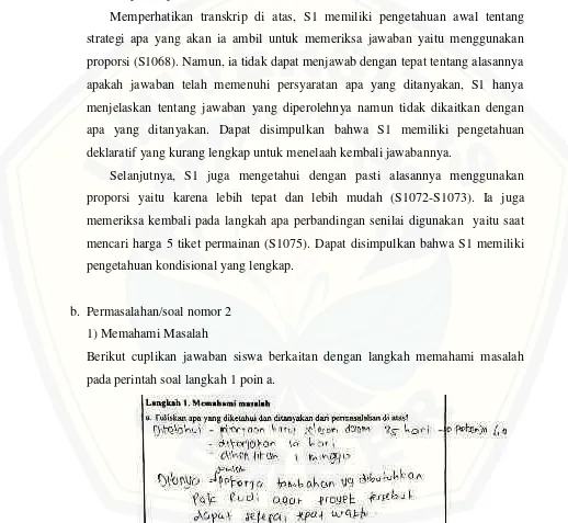 Gambar 4.3.1.8 Hasil S1 pada langkah memahami masalah soal 2 