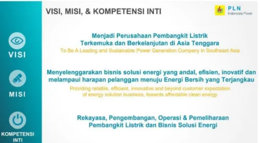 Gambar 2.2 Visi dan Misi PT PLN Indonesia Power 