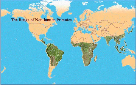 Gambar 14 Peta persebaran primata 