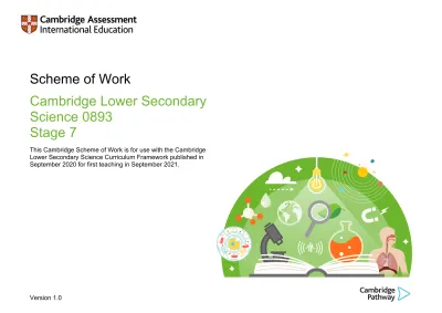 Scheme of Work Cambridge Lower Secondary Science 0893 Stage 7