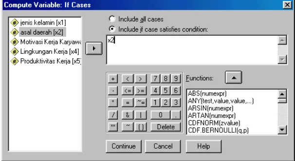 Gambar 2.3. Kotak Dialog Com pute Variable: If Cases  
