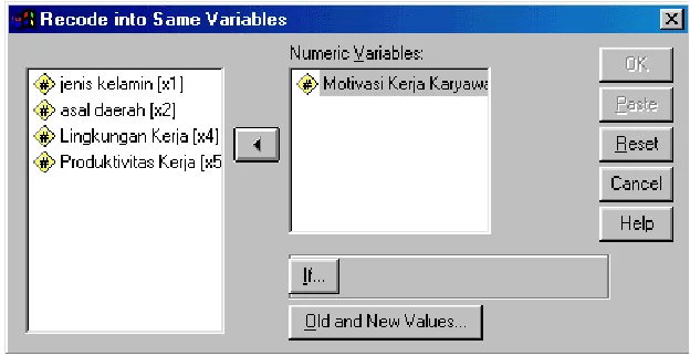Gambar 2.4. Kotak Dialog Recode Into Sam e Variables  
