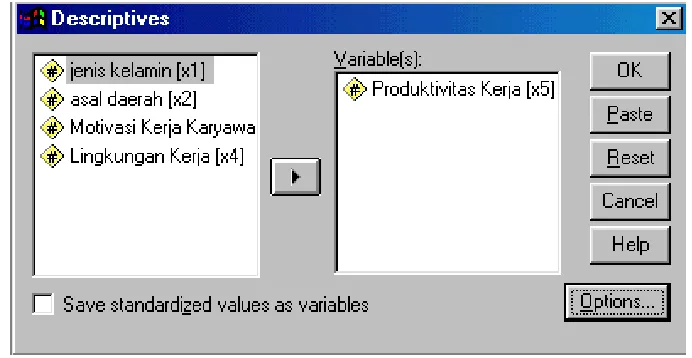 Gambar 3.4. Kotak Dialog Descriptives  