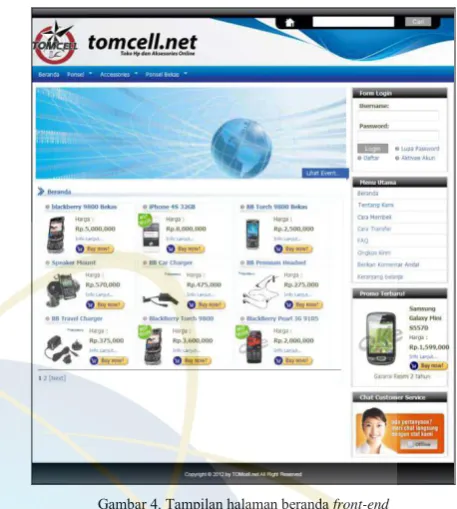 Gambar 4. Tampilan halaman beranda front-end 