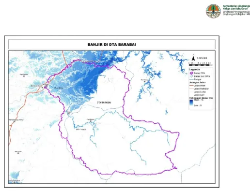 Tabel 2-4 Luas Area Desa di Bati-Bati kurau Yang Terdampak Banjir Hasil Pemodelan 