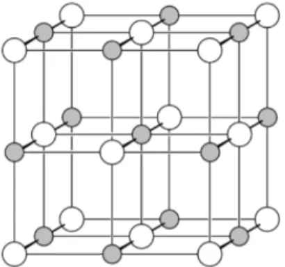 Gambar 1.39 Struktur kristal garam batu  1.2.2.2 Struktur Berlian Struktur 