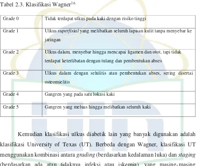 Tabel 2.3. Klasifikasi Wagner16 