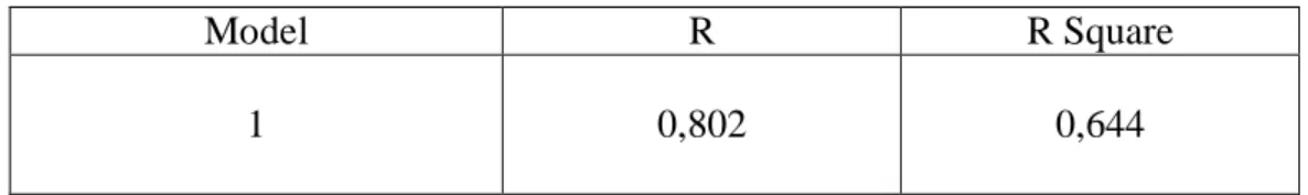Tabel 5.16  Hasil Uji Determinasi 