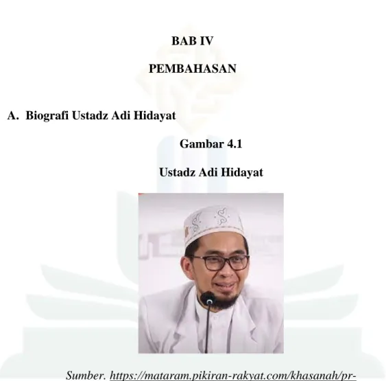 Gambar 4.1  Ustadz Adi Hidayat 