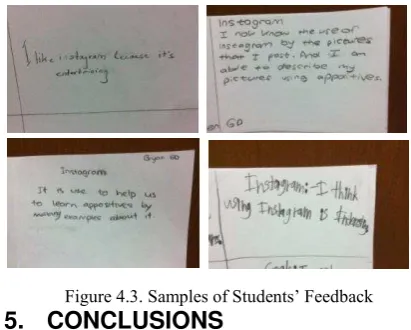 Figure 4.3. Samples of Students‟ Feedback 