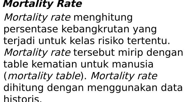 table kematian untuk manusia 
