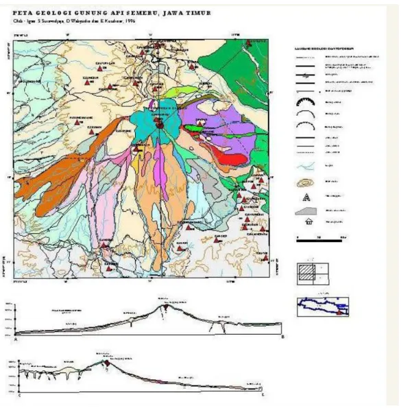 Gambar 2 2 Peta geologi Gunung Semeru (Pusat Vulkanologi dan Mitigasi  Bencana Geologi) 