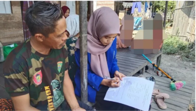 Foto bersama dengan Bapak Sam’un selaku masyarakat Desa Lok Gabang  Kecamatan Astambul Kabupaten Banjar 