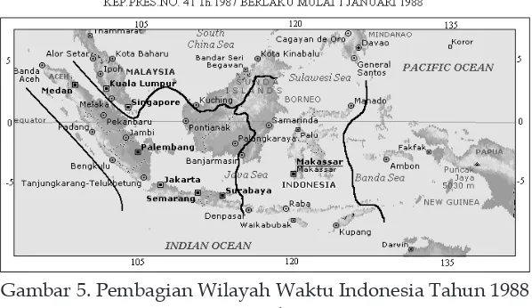 Gambar 5. Pembagian Wilayah Waktu Indonesia Tahun 1988 