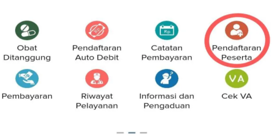 Gambar 2.7 menu pendaftaran peserta pada mobile JKN 