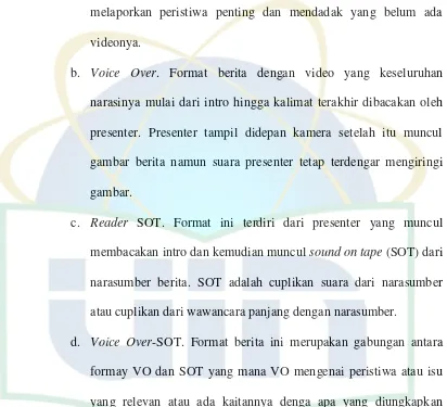 gambar berita namun suara presenter tetap terdengar mengiringi 