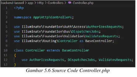 Gambar 5.6 Source Code Controller.php 