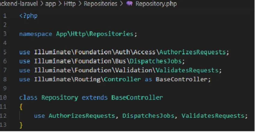 Gambar 5.8 Source Code Repository.php 