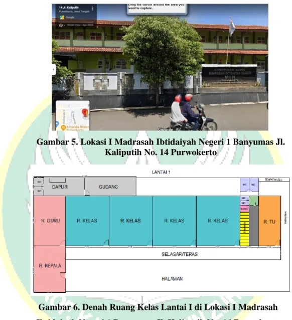 Gambar 5. Lokasi I Madrasah Ibtidaiyah Negeri 1 Banyumas Jl. 