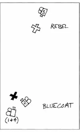 Figure 5.2: The schematic drawing at left uses numbers for each camera angle in the sequence