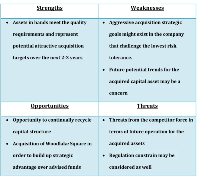 Table 10  SWOT Analysis for Issue Three: Capital Structure Issue  