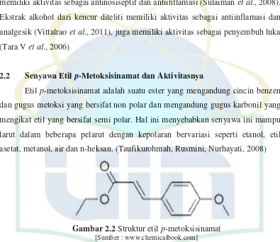 Gambar 2.2 Struktur etil p-metoksisinamat