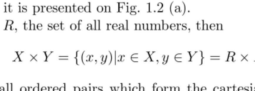 Fig. 1.2. (a) Cartesian product { 1, 2, 3 } × { 1, 2 } ; (b) Cartesian plane.