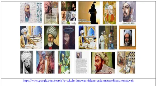 Gambar 2 merupakan Ilustrasi beberapa Tokoh ilmuwan muslim terkemukan pada masa  Daulah  Umayyah