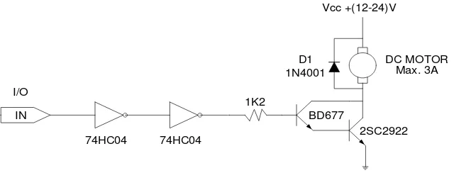 Gambar 2.3  rangkaian DC motor yang memutar satu arah 