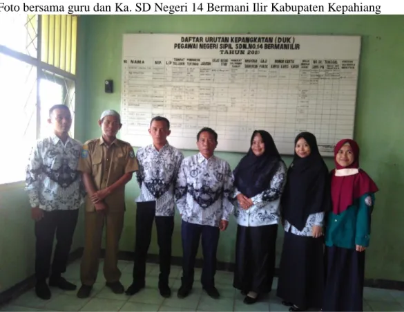 Foto bersama guru dan Ka. SD Negeri 14 Bermani Ilir Kabupaten Kepahiang 
