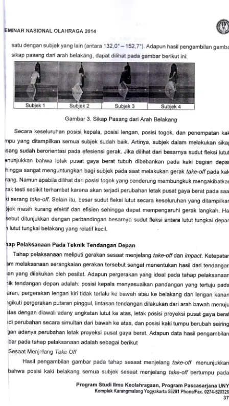 Gambar 3. Sikap Pasang dariArah Belakang