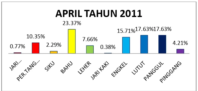 Gambar 13. Diagram Batang Cedera pada Maret 2011 