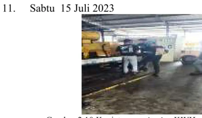Gambar 2.11 Kegiatan  servis mesin unit 5  (sumber : PT. Megapower Makmur Tbk, 2023) 