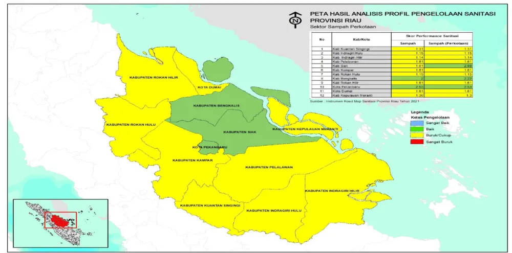 Gambar 2.1 Peta Pengelolaan Persampahan Provinsi Riau. 