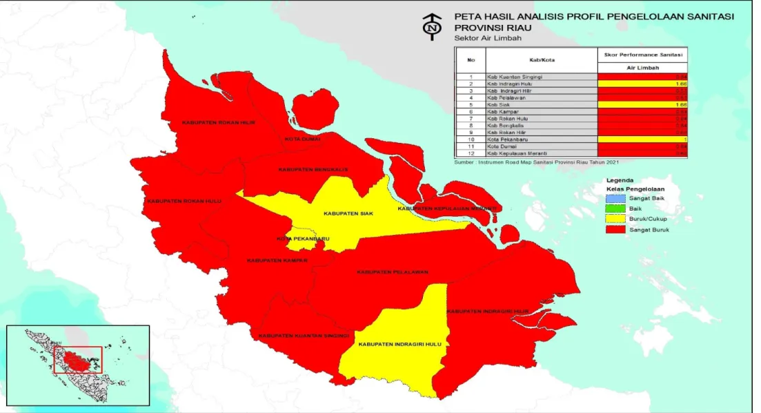 Gambar 2.1 Peta Pengelolaan Air Limbah Domestik di Provinsi Riau 