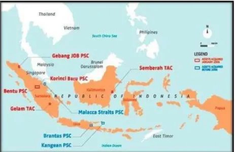 Gambar 1.1  Area perusahaan PT. IMBANG TATA ALAM di Indonesia  (Sumber : PT.IMBANG TATA ALAM 2022) 