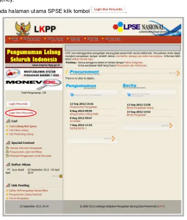 Gambar Halaman Utama LPSE 