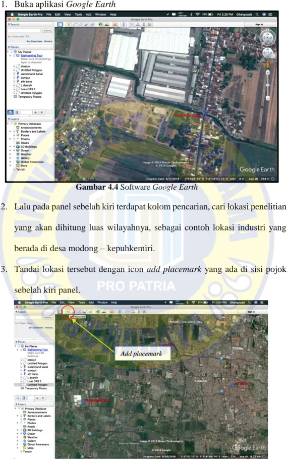 Gambar 4.4 Software Google Earth  