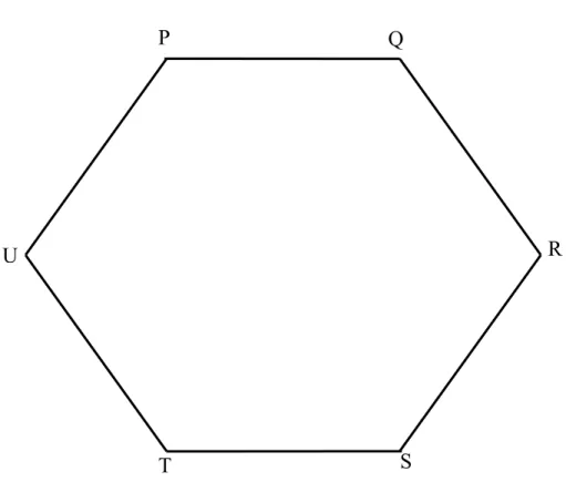 5) Rajah di ruang jawapan menunjukkan sebuah heksagon sekata bersisi 5 cm. 