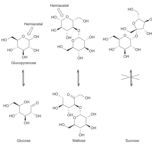 Figure 8.2 Cyclic and acyclic sugar conformations.