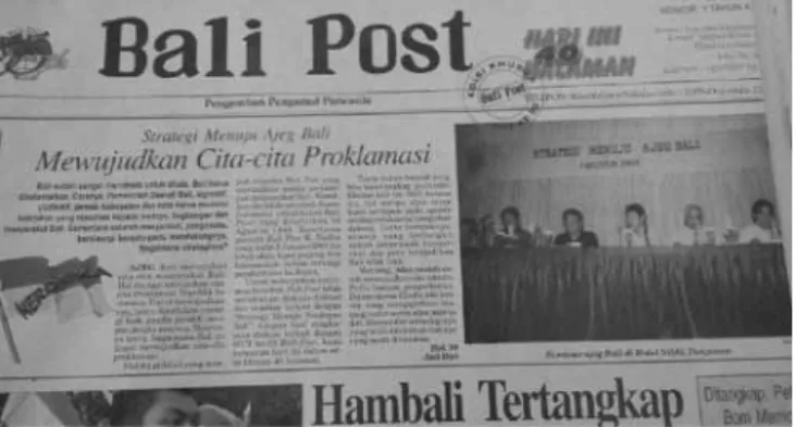 Gambar 5.1 Seminar Ajeg Bali Bali Post Tahun 2003
