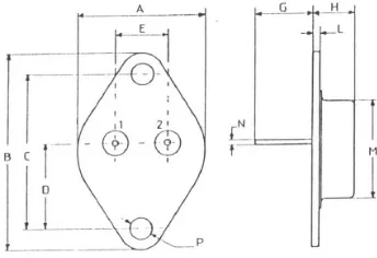 Gambar 7. Kaki transistor 2N3055 dan 2N2955